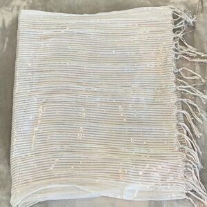 Silver and white scarf
